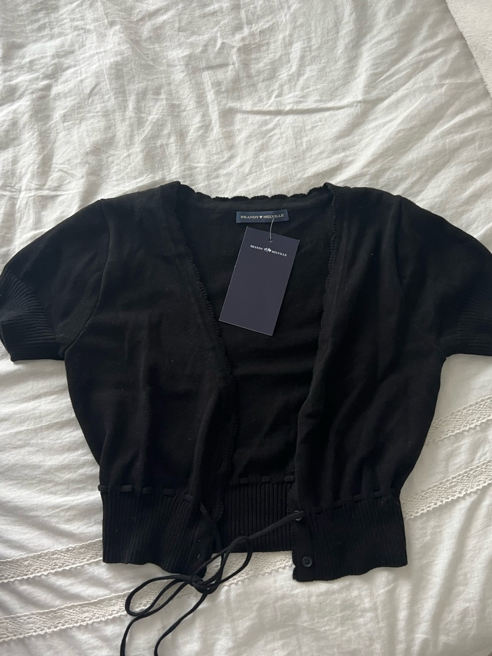 Brandy Melville Cassia Cardigan Cropped Black